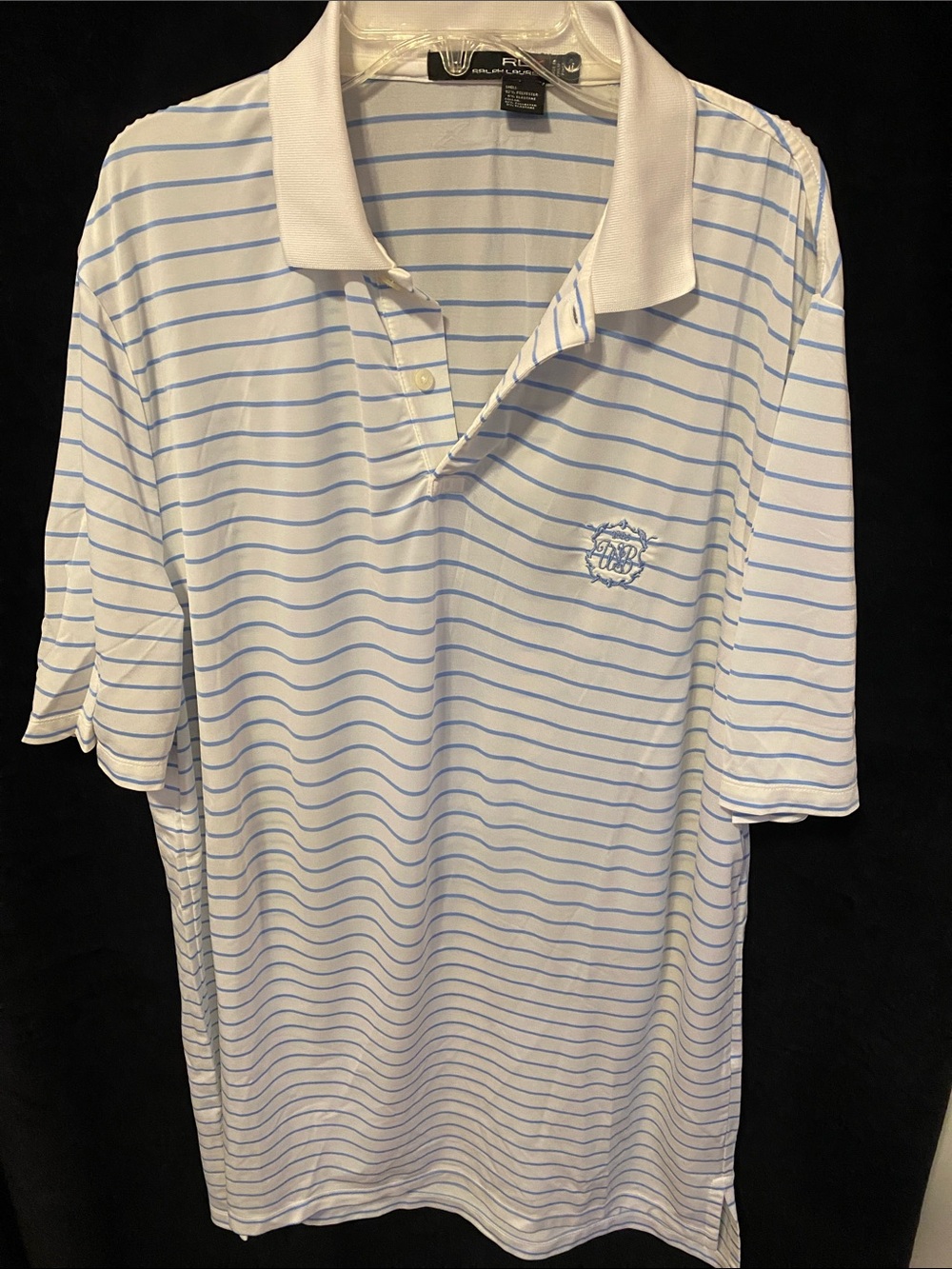 Ralph Lauren White Polo with Light Blue Stripes